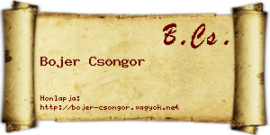 Bojer Csongor névjegykártya